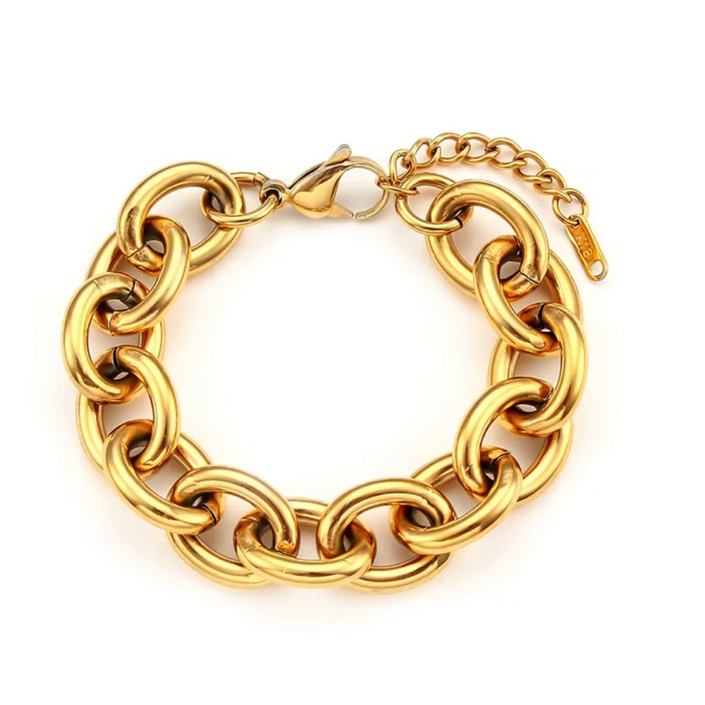 Elegant 18K Gold Plated Stainless Steel Chain Bracelet